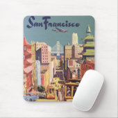 ヴィンテージ旅行ポスターサンフランシスコのケーブルカー マウスパッド (マウス)