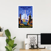 ヴィンテージ旅行ポスターシカゴワールドズフェア1934 ポスター (ホームオフィス)