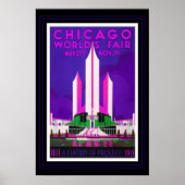 ヴィンテージ旅行ポスターシカゴワールドフェア・リカラー ポスター (正面)