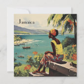 ヴィンテージ旅行ポスタージャマイカ人女性 (正面)