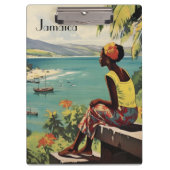 ヴィンテージ旅行ポスタージャマイカ人女性 クリップボード (正面)