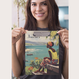 ヴィンテージ旅行ポスタージャマイカ人女性 クリップボード