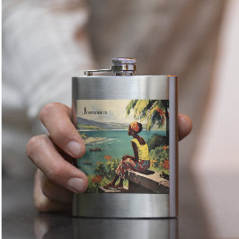ヴィンテージ旅行ポスタージャマイカ人女性 フラスク