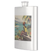 ヴィンテージ旅行ポスタージャマイカ人女性 フラスク (左)