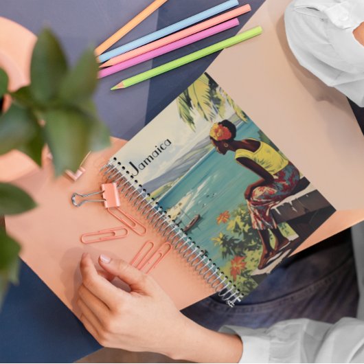 ヴィンテージ旅行ポスタージャマイカ人女性 プランナー手帳