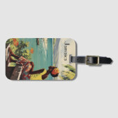 ヴィンテージ旅行ポスタージャマイカ人女性 ラゲッジタグ (正面横)