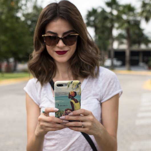 ヴィンテージ旅行ポスタージャマイカ人女性 Case-Mate iPhoneケース