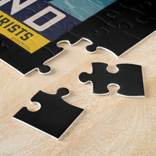 ヴィンテージ旅行ポスタースウェーデン、女性、雪、氷 ジグソーパズル (側面)