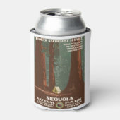 ヴィンテージ旅行ポスターセコイア国立公園キャンプ 缶クーラー (缶正面)