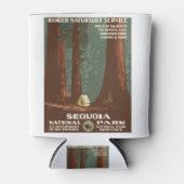 ヴィンテージ旅行ポスターセコイア国立公園キャンプ 缶クーラー (正面)