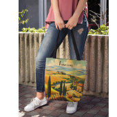 ヴィンテージ旅行ポスタートスカーナ地方 トートバッグ