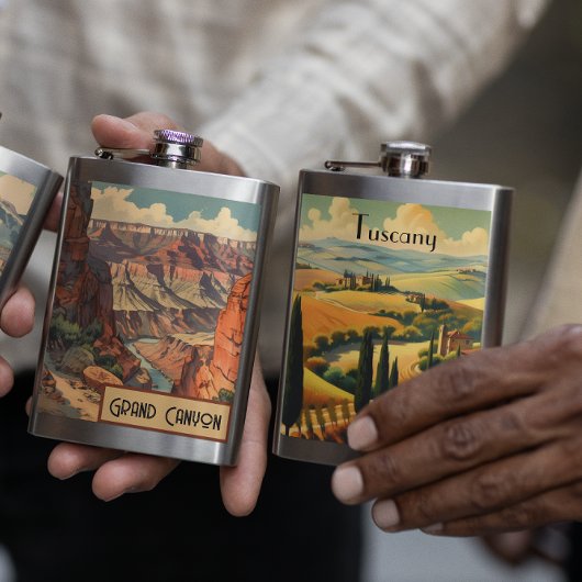 ヴィンテージ旅行ポスタートスカーナ地方 フラスク