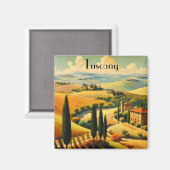 ヴィンテージ旅行ポスタートスカーナ地方 マグネット (正面/裏面)