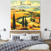 ヴィンテージ旅行ポスタートスカーナ、カスタマイズ可能 キャンバスプリント (インサイチュ (寝室))