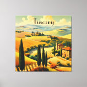 ヴィンテージ旅行ポスタートスカーナ、カスタマイズ可能 キャンバスプリント (正面)