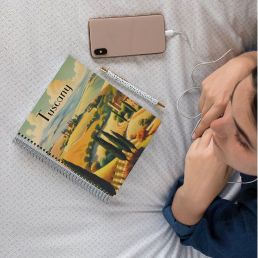 ヴィンテージ旅行ポスタートスカーナ、カスタマイズ可能 プランナー手帳