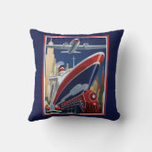 ヴィンテージ旅行ポスタートートバッグ クッション (裏面)