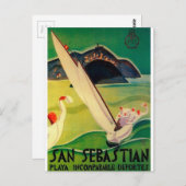 ヴィンテージ旅行ポスタードノスティアサンセバスチャン ポストカード (正面/裏面)