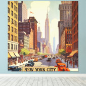ヴィンテージ旅行ポスターニューヨーク キャンバスプリント (インサイチュ (ウッドフロア))