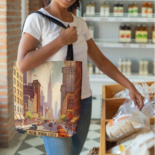 ヴィンテージ旅行ポスターニューヨーク トートバッグ