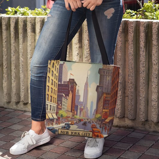 ヴィンテージ旅行ポスターニューヨーク トートバッグ