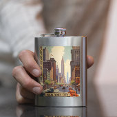 ヴィンテージ旅行ポスターニューヨーク フラスク