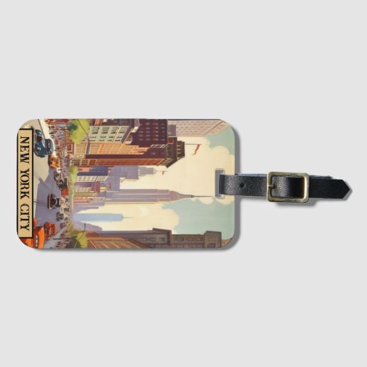 ヴィンテージ旅行ポスターニューヨーク ラゲッジタグ (正面横)