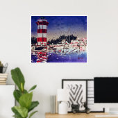 ヴィンテージ旅行ポスターヒルトンヘッドSC.プリント ポスター (ホームオフィス)