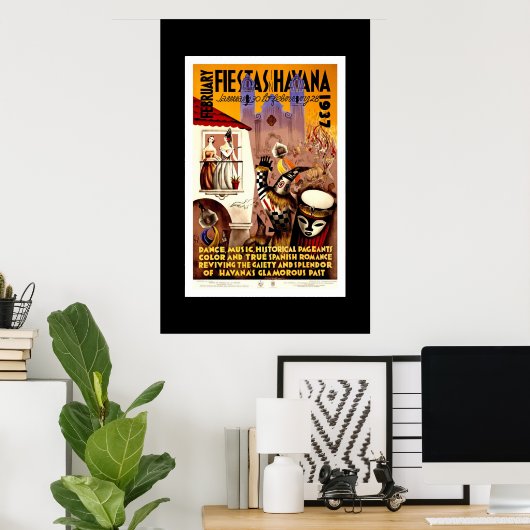 ヴィンテージ旅行ポスターフィエスタスハバナ・キューバ ポスター (ホームオフィス)