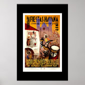ヴィンテージ旅行ポスターフィエスタスハバナ・キューバ ポスター (正面)