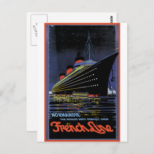 ヴィンテージ旅行ポスターフランスの：ラインノルマンディー ポストカード (正面/裏面)