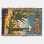 ヴィンテージ旅行ポスターメキシコ スローブランケット (正面)