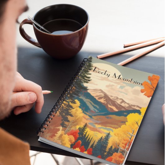 ヴィンテージ旅行ポスターロッキー山脈 ノートブック