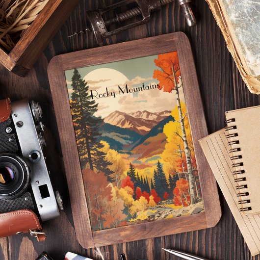 ヴィンテージ旅行ポスターロッキー山脈 箔シーズンポストカード