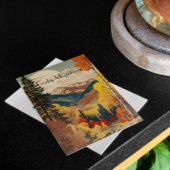 ヴィンテージ旅行ポスターロッキー山脈 箔シーズンポストカード