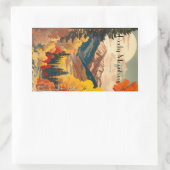 ヴィンテージ旅行ポスターロッキー山、カスタマイズ可能 長方形シール (バッグ)