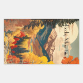 ヴィンテージ旅行ポスターロッキー山、カスタマイズ可能 長方形シール (正面)