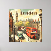 ヴィンテージ旅行ポスターロンドンシティセンター キャンバスプリント (正面)