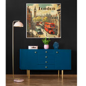 ヴィンテージ旅行ポスターロンドンシティセンター キャンバスプリント