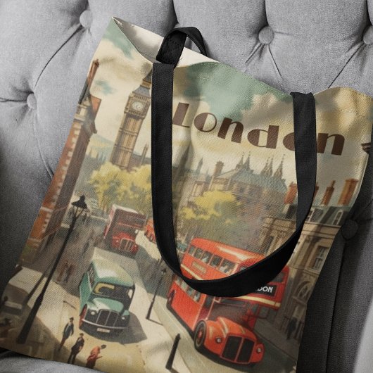 ヴィンテージ旅行ポスターロンドンシティセンター トートバッグ