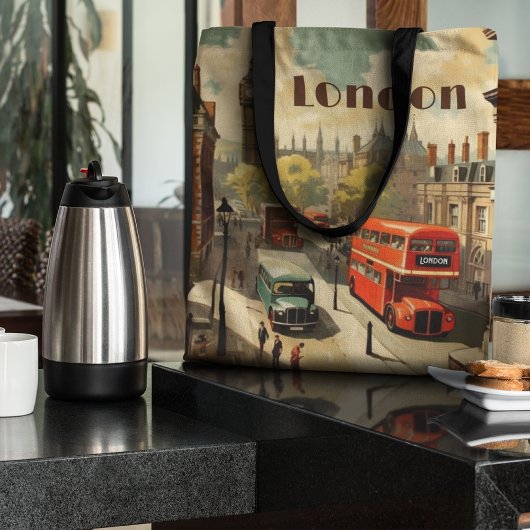 ヴィンテージ旅行ポスターロンドンシティセンター トートバッグ