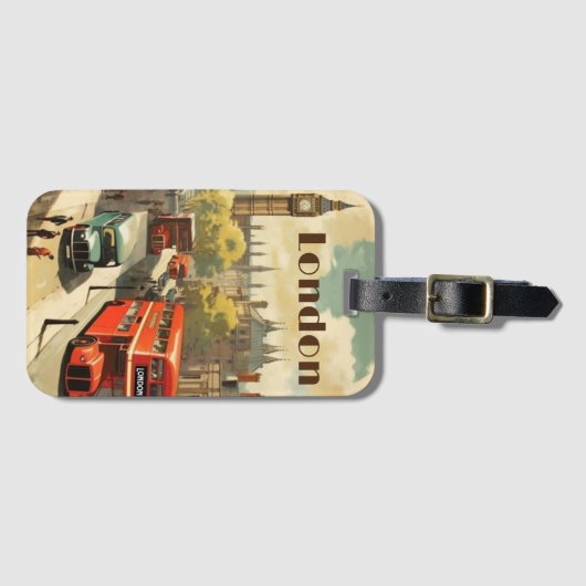 ヴィンテージ旅行ポスターロンドンシティセンター ラゲッジタグ (正面横)