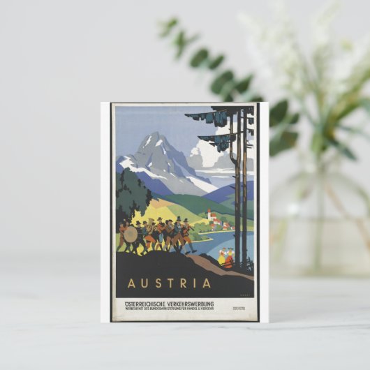 ヴィンテージ旅行ポスター広告レトロプリント ポストカード (スタンド正面)