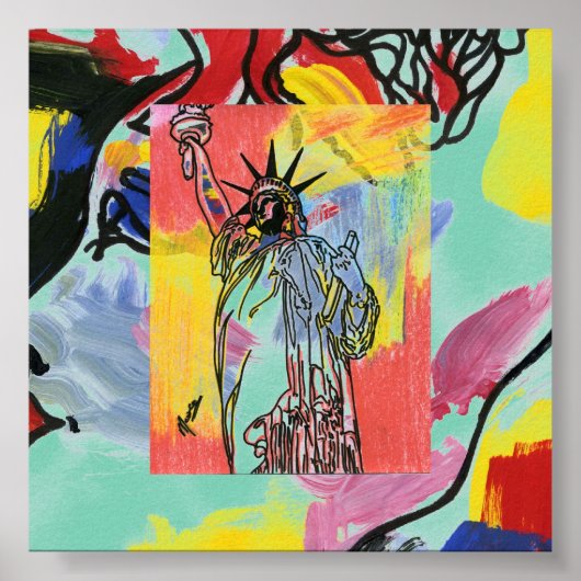 ヴィンテージ旅行ポスター自由の女神NYCプリント ポスター (正面)