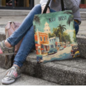 ヴィンテージ旅行ポスター鍵西カスタマイズ トートバッグ