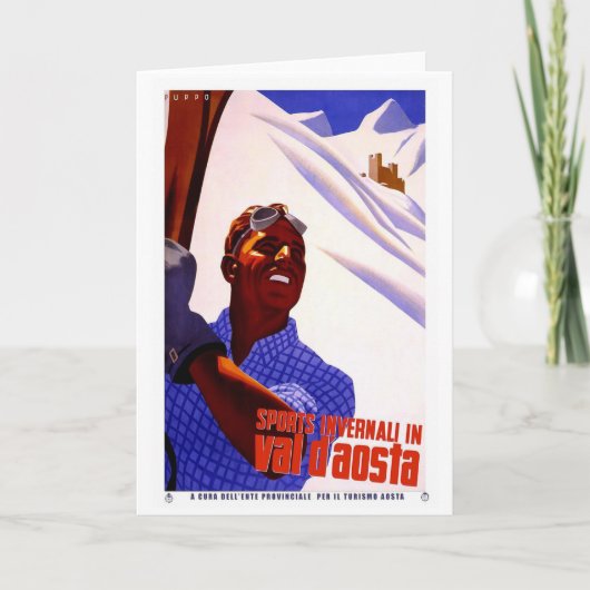 ヴィンテージ旅行ポスター-イタリアンなアルプスのスキー カード (正面)