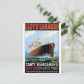 ヴィンテージ旅行ポスター：イタリアン海ライナー ポストカード (スタンド正面)