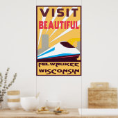 ヴィンテージ旅行ポスター – ウィスコンシン州ミルウォーキー ポスター (キッチン)