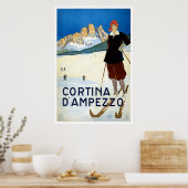 ヴィンテージ旅行ポスター『コルティーナ・ダンペッツォ』 ポスター (キッチン)