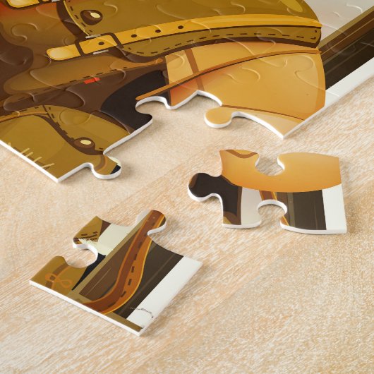 ヴィンテージ旅行ポスター ジグソーパズル (側面)